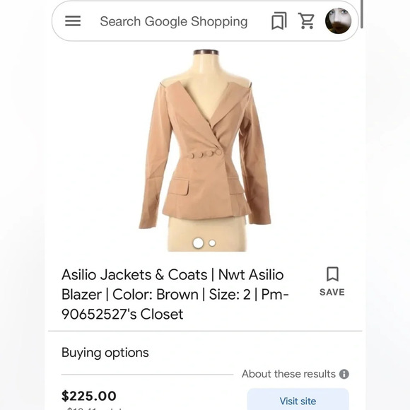 Asilio Tan Off-Shoulder Blazer - Picture 4 of 16